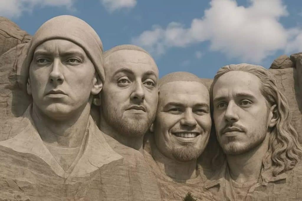 Why is the “Mount Rushmore of white rappers” with Eminem and Mac Miller