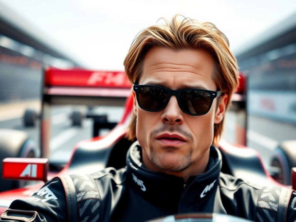 F1: THE MOVIE, (aka F1), Brad Pitt, on set, 2025. ph: Scott Garfield / © Warner Bros. / courtesy Everett Collection